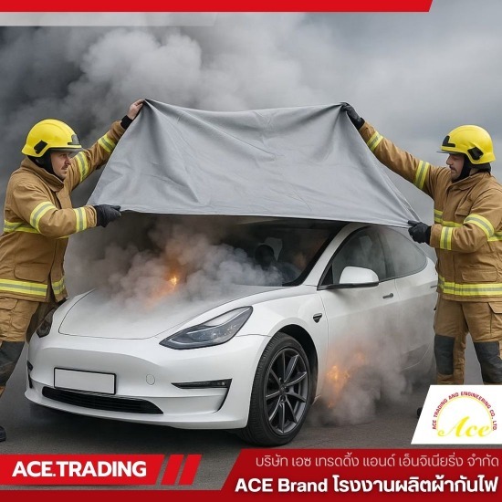 ผ้าห่มดับเพลิง กรณีไฟไหม้จากแบตเตอรี่และระบบไฟฟ้า รถ EV